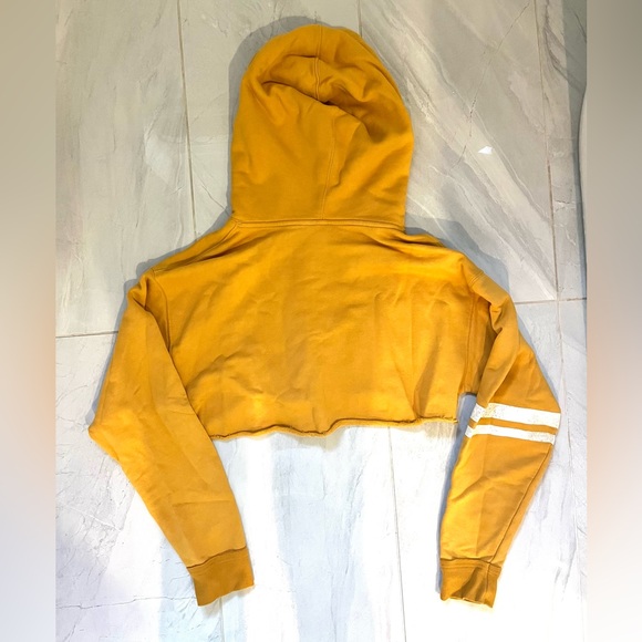 Free People Yellow Cropped Sport Sweatshirt Size XS - Picture 2 of 2